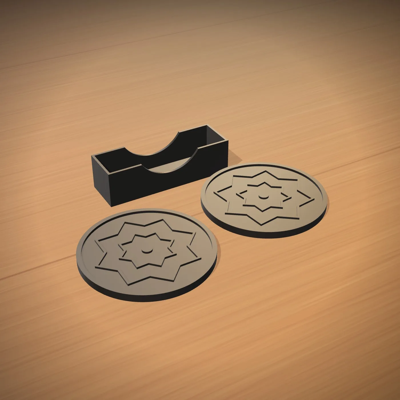 Islamic Geometric Coasters (4 + Stand)